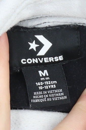 Converse Boys Black Hoodie, Size 10-11 Years, Pullover Style