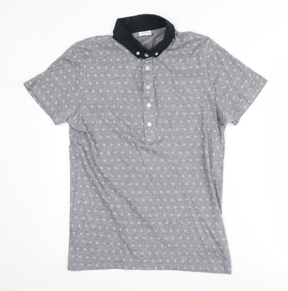 Premium by Jack & Jones Men's Grey Polo Shirt M