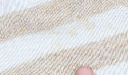 Austin Reed Women's Beige Stripe Cowl Neck Jumper - S