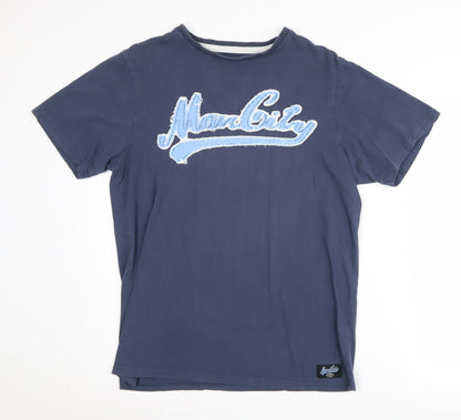 Man City Men’s Blue T-Shirt, Medium, Casual Crew Neck