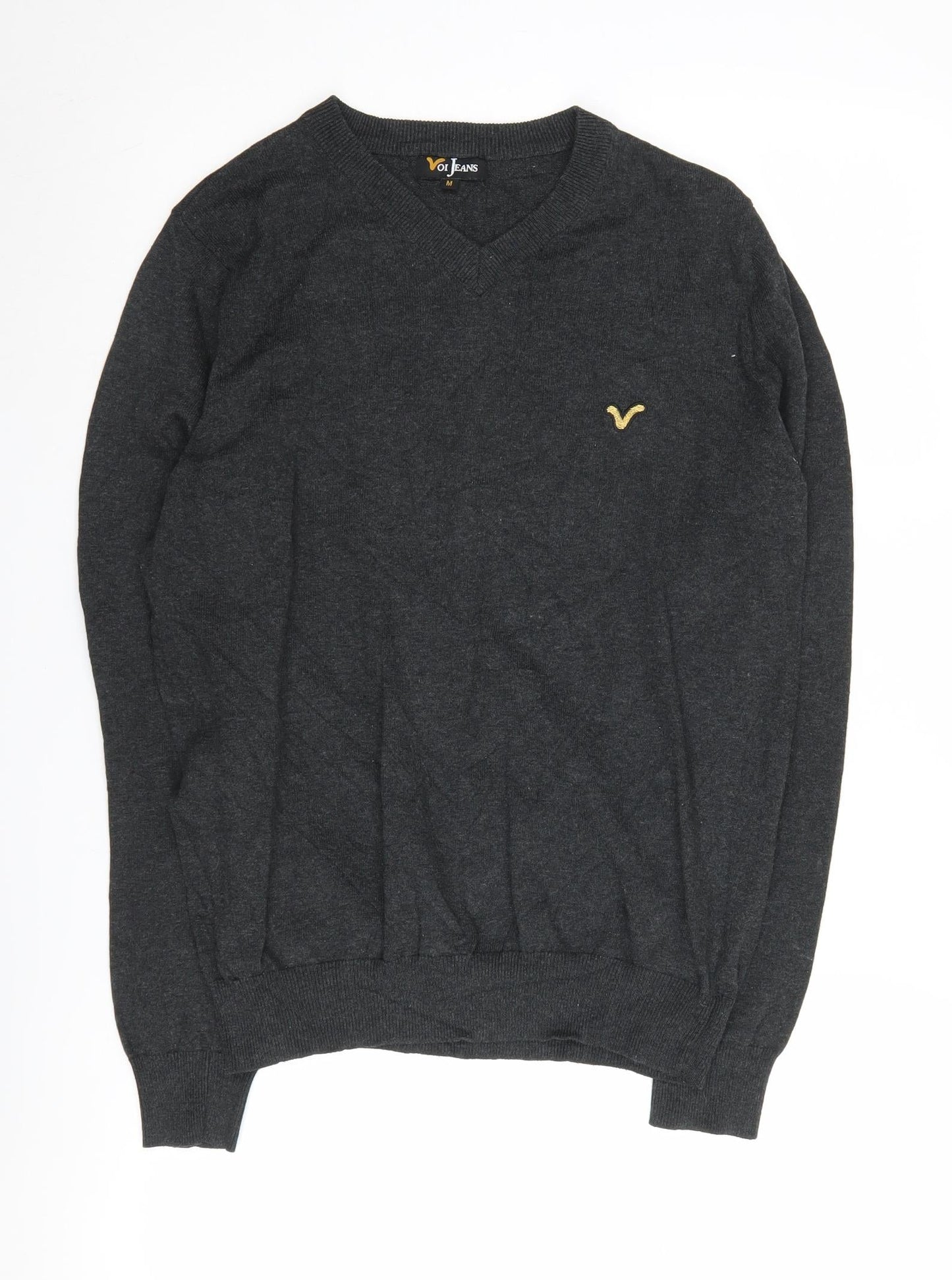 Voi Jeans Men's Black Pullover Jumper, M, V-Neck