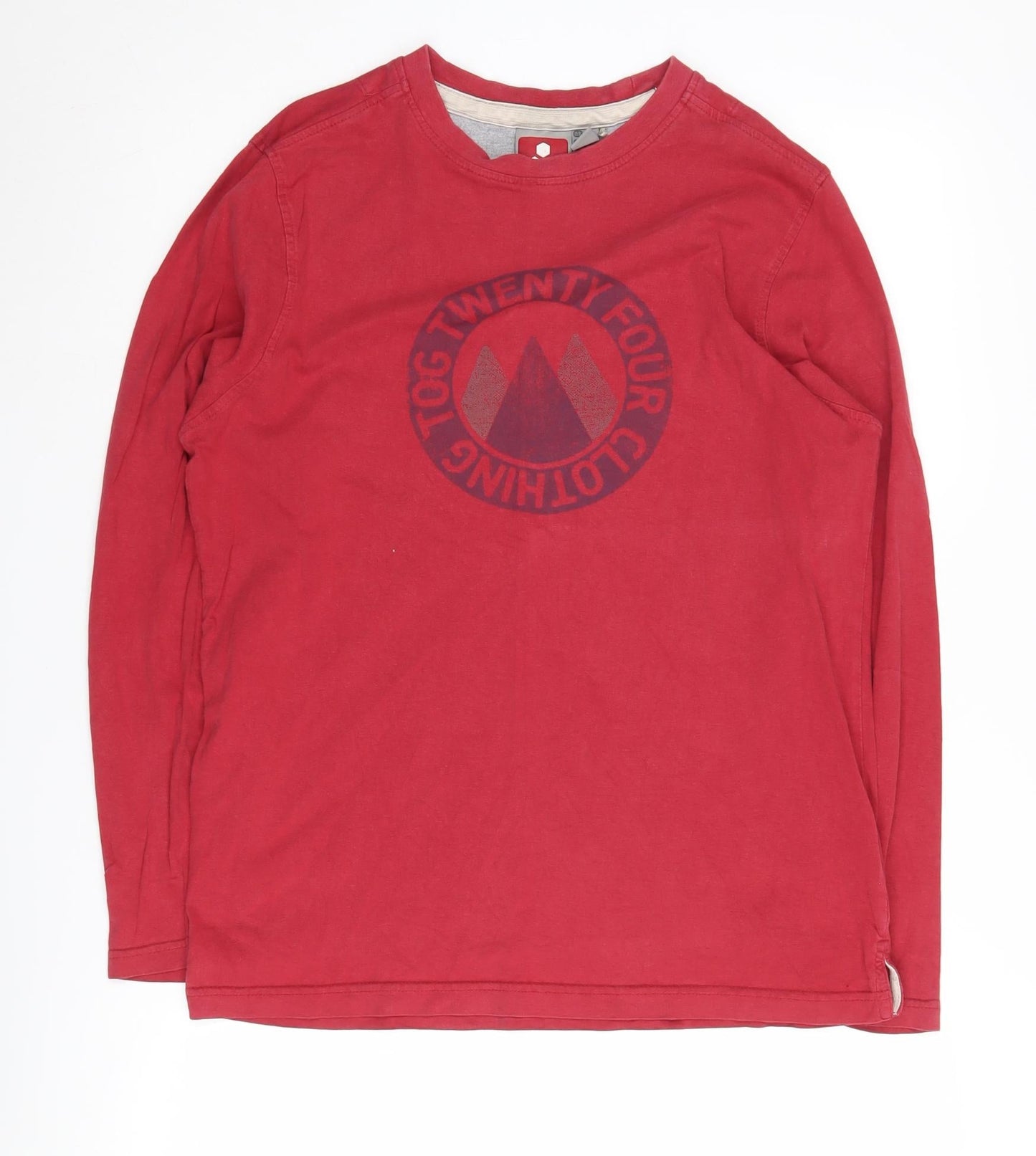 TOG24 Men's Red Crew Neck Long Sleeve T-Shirt, Size M