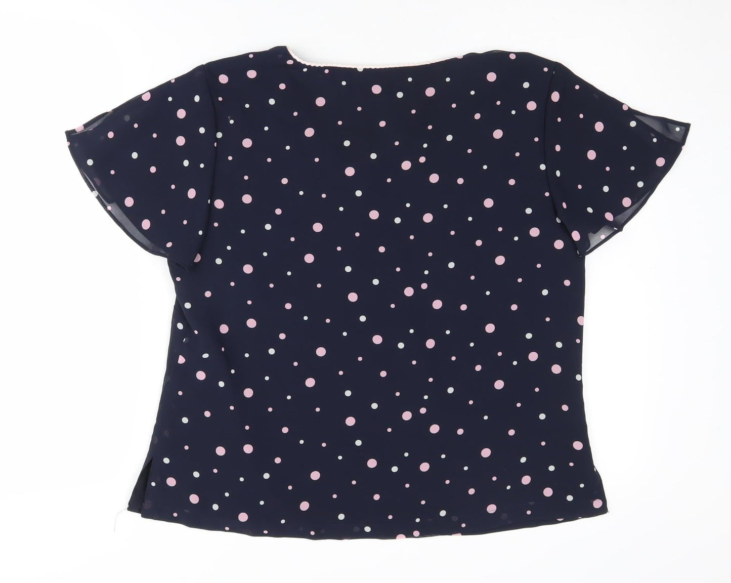 Jacques Vert Women's Blue Polka Dot Blouse Size 14
