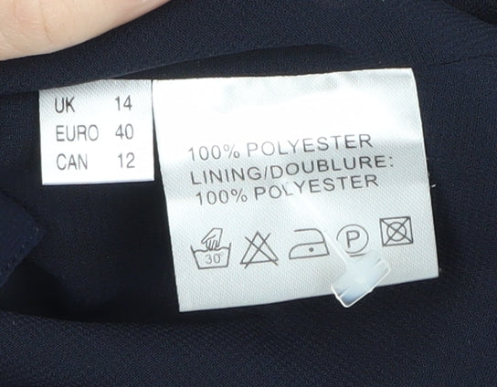 Jacques Vert Women's Blue Polka Dot Blouse Size 14