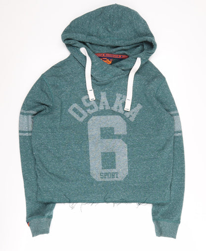 Womens UK Size M Superdry Green Pullover Hoodie