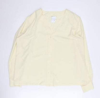 Alexon Women's Beige Button-Up Long Sleeve Blouse