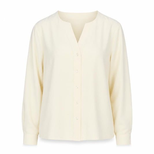 Alexon Women's Beige Button-Up Long Sleeve Blouse