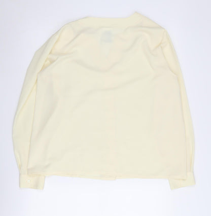 Alexon Women's Beige Button-Up Long Sleeve Blouse