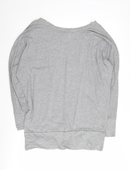 DKNY Women’s Grey Studded Pullover Sweatshirt Medium