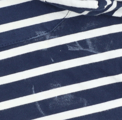 Weird Fish Women's Blue Striped T-Shirt Dress Size 10
