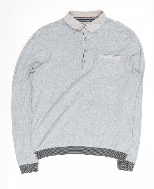 Ted Baker Men's Grey Collared Pullover Jumper M