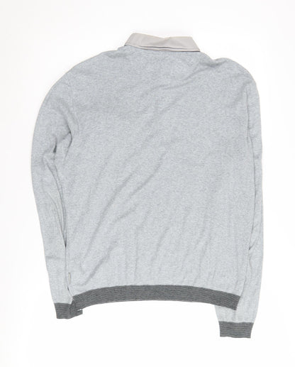 Ted Baker Men's Grey Collared Pullover Jumper M