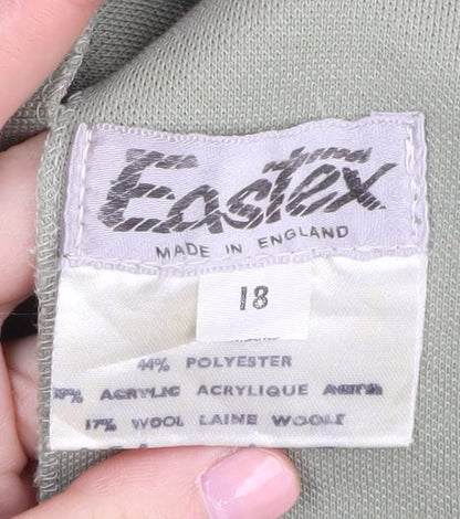 Eastex Women's Green Cardigan, Size 18, Button-Up