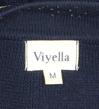 Womens UK Size M Viyella Black Cardigan Jumper