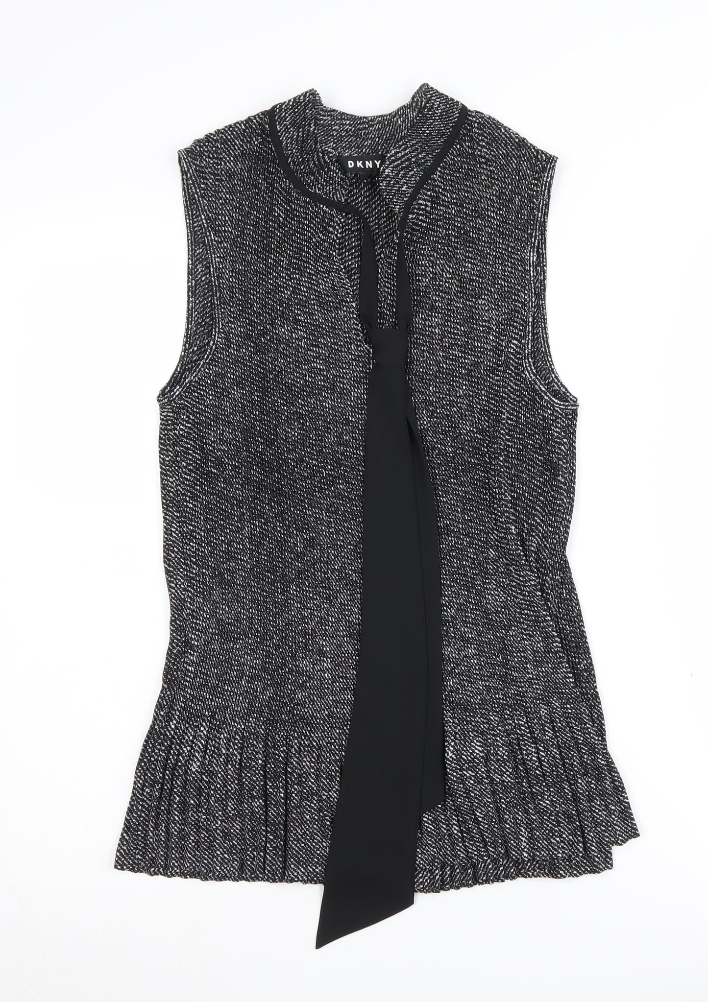 Womens UK Size 6 DKNY Black Tunic Blouse