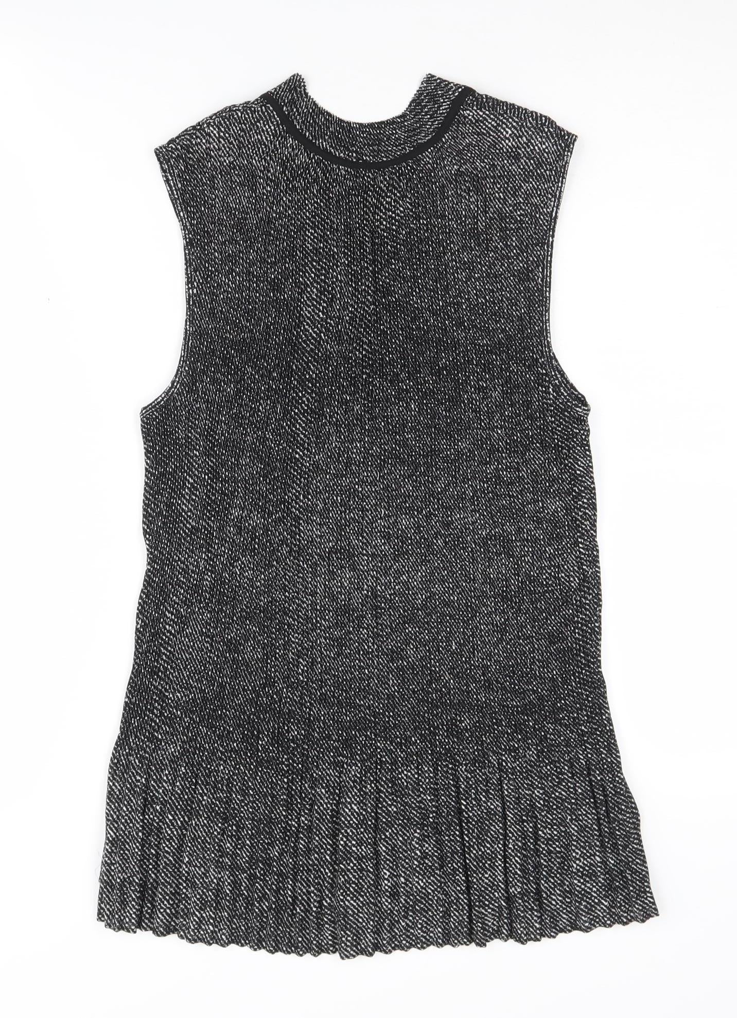 Womens UK Size 6 DKNY Black Tunic Blouse