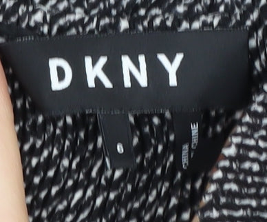 Womens UK Size 6 DKNY Black Tunic Blouse