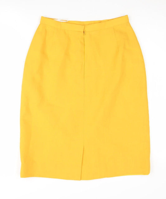 Jacques Vert Women's Yellow Pencil Skirt Size 14