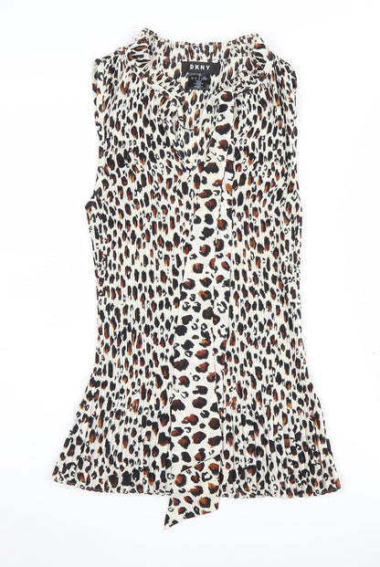 DKNY Women's Multicoloured Animal Print Blouse S