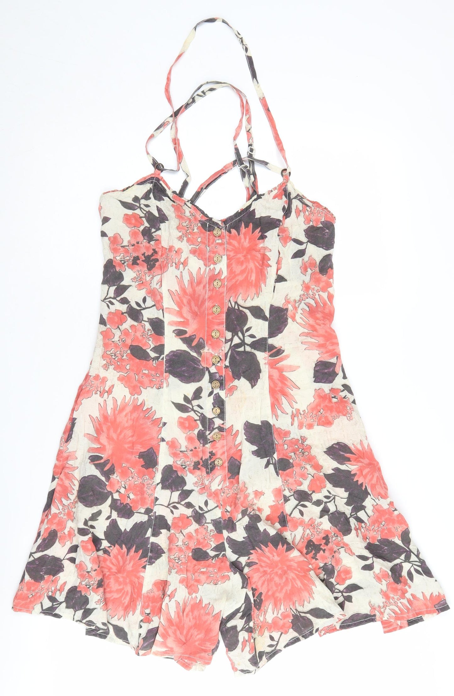 Fat Face Women's Floral Playsuit, Size 8, Multicoloured