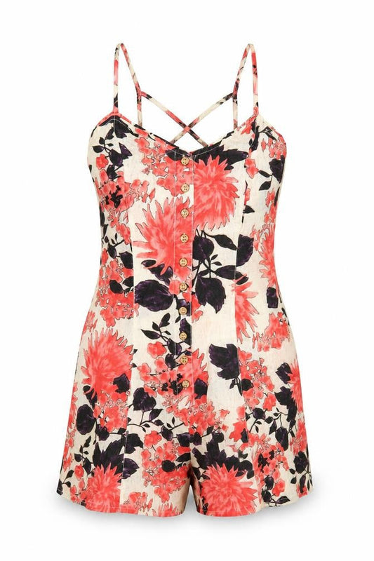 FatFace Women's Floral Playsuit, Size 8, Multicoloured