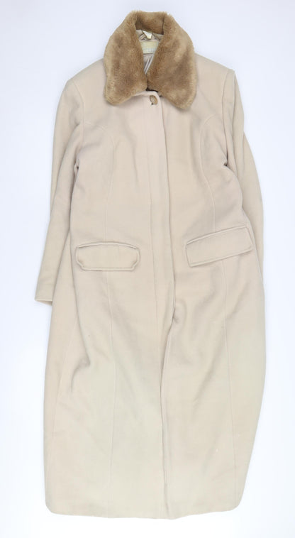 Womens UK Size 16 AMARANTO Beige Overcoat