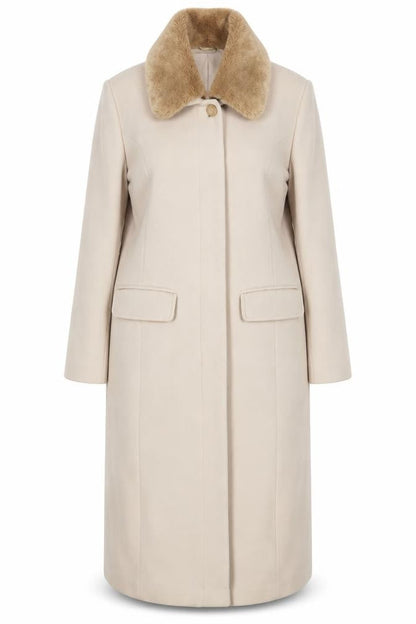 Womens UK Size 16 AMARANTO Beige Overcoat