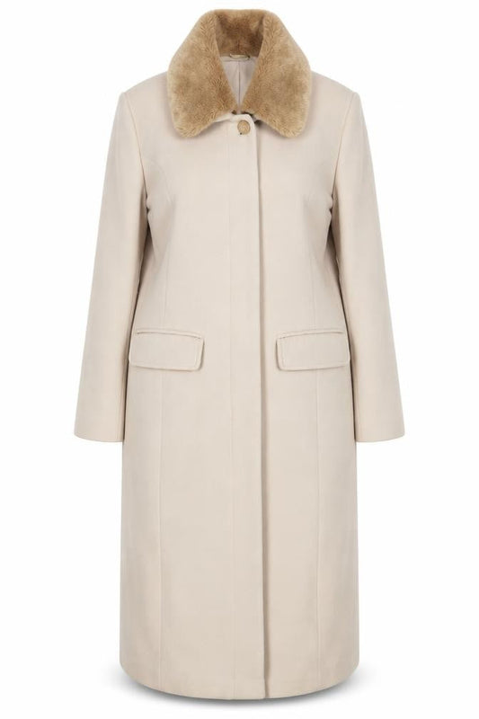 Womens UK Size 16 AMARANTO Beige Overcoat