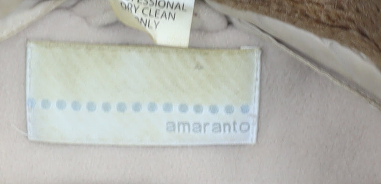 Womens UK Size 16 AMARANTO Beige Overcoat