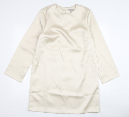 H&M Women Ivory Long Sleeve Dress Size M