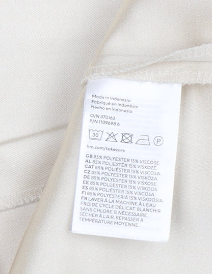 H&M Women Ivory Long Sleeve Dress Size M