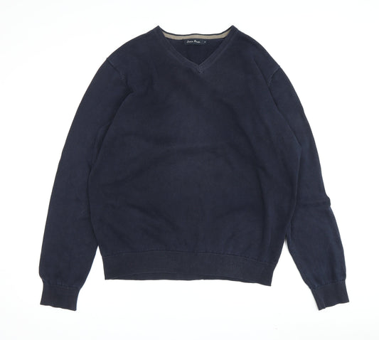 James Pringle Men's Blue Cotton Pullover Jumper M