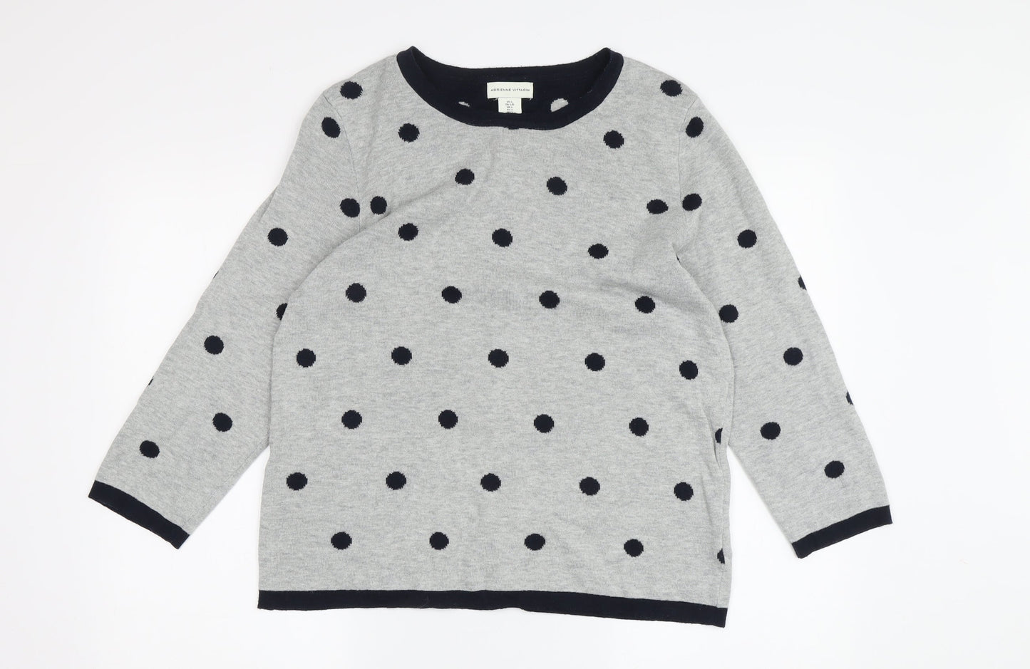 Womens UK Size L Adrienne Vittadini Grey Cardigan Jumper