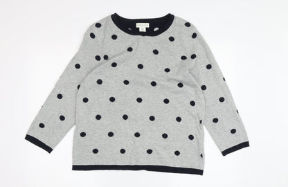 Womens UK Size L Adrienne Vittadini Grey Cardigan Jumper