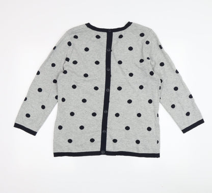 Womens UK Size L Adrienne Vittadini Grey Cardigan Jumper