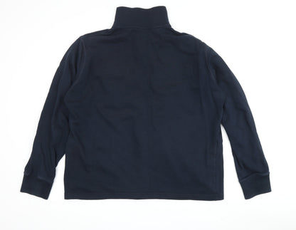 Mens UK Size XL Marks and Spencer Blue 1/4 Zip Sweatshirt
