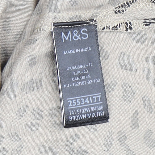 Womens UK Size 12 Marks and Spencer Brown  Blouse