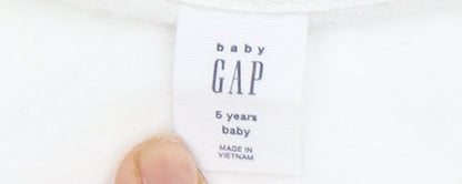 GAP Girls Full Zip White Hoodie with Rainbow Logo, Size 5