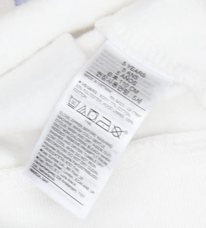 GAP Girls Full Zip White Hoodie with Rainbow Logo, Size 5