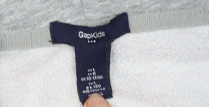 Gap Girls Grey Full Zip Hoodie 10-11 Years Embroidered