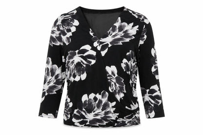 Womens UK Size 8 M&Co Black Wrap Blouse