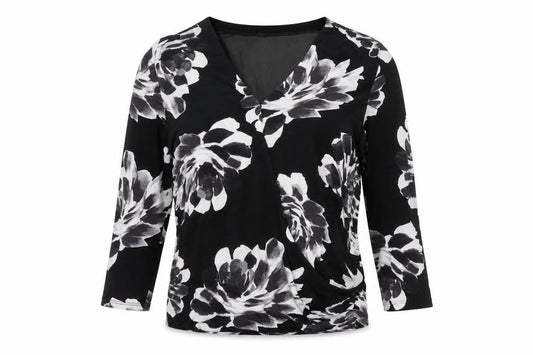 Womens UK Size 8 M&Co Black Wrap Blouse