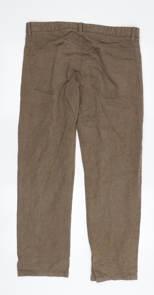 Easy Men's Brown Straight Jeans, Size 32, Regular Fit