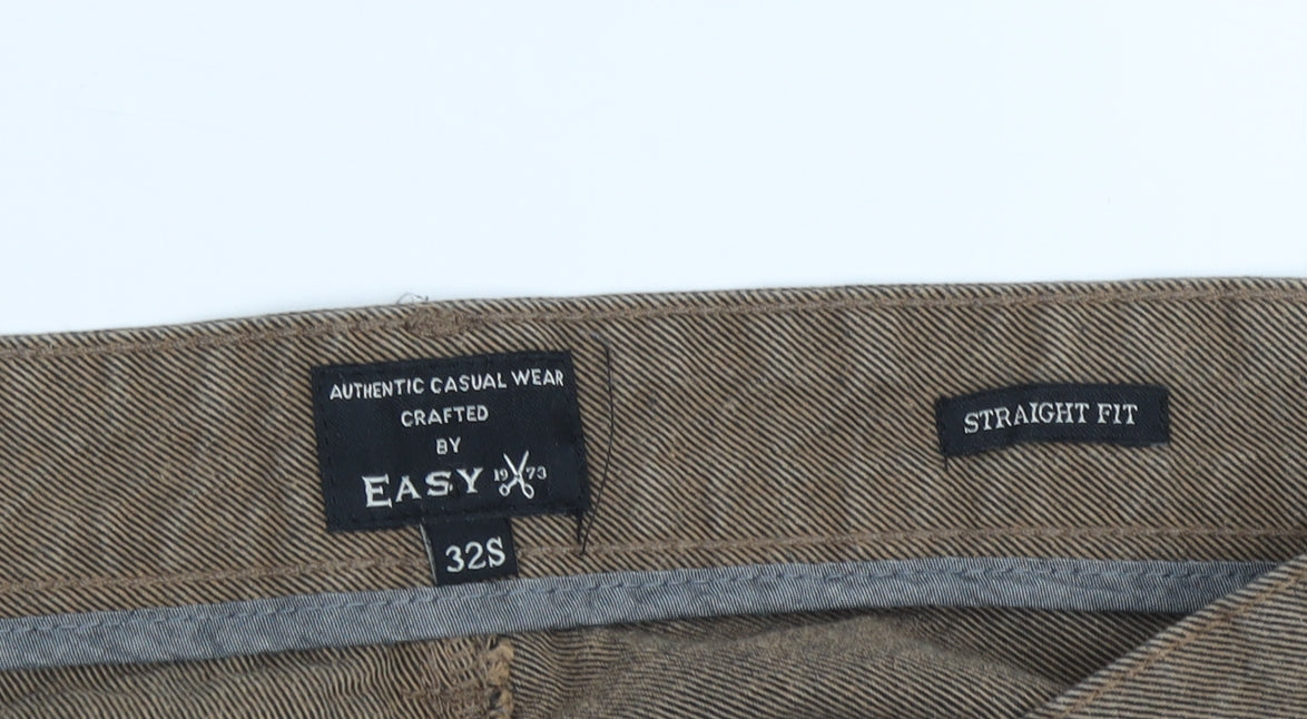 Easy Men's Brown Straight Jeans, Size 32, Regular Fit