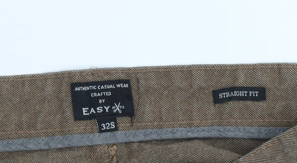 Easy Men's Brown Straight Jeans, Size 32, Regular Fit