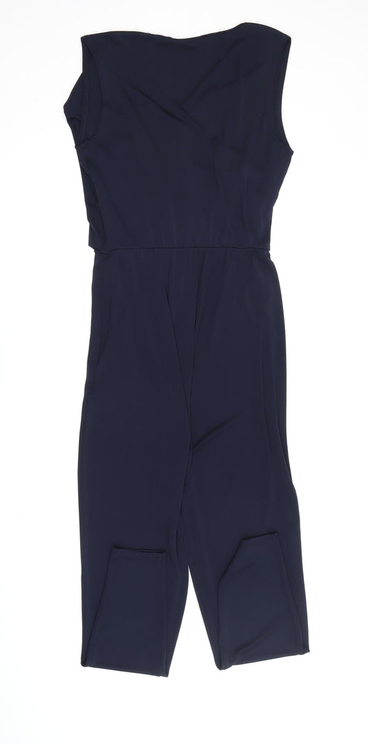 Oasis Women's Blue Sleeveless V-Neck Jumpsuit M