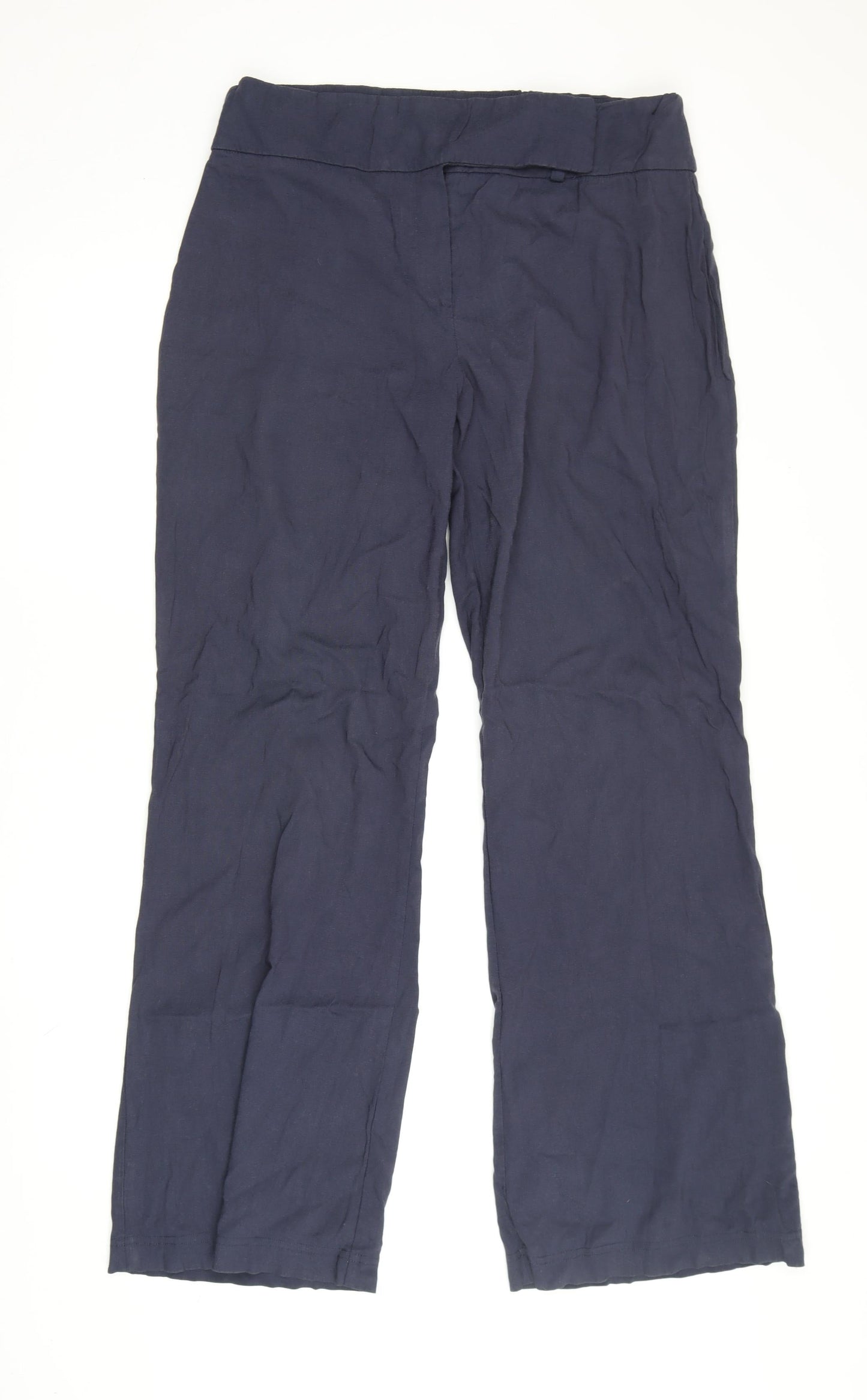 Womens UK Size 14 AMARANTO Regular Fit Casual Blue Trousers