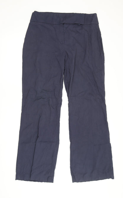 Womens UK Size 14 AMARANTO Regular Fit Casual Blue Trousers