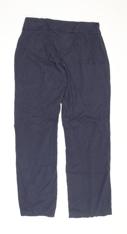 Womens UK Size 14 AMARANTO Regular Fit Casual Blue Trousers