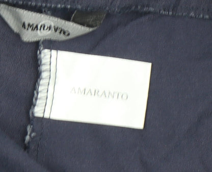 Womens UK Size 14 AMARANTO Regular Fit Casual Blue Trousers